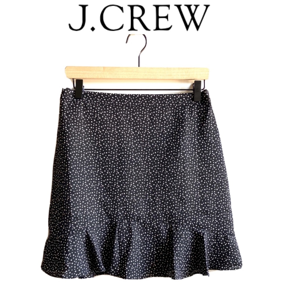 🔖New 2 J. CREW STAR Printed Skirt Black White
